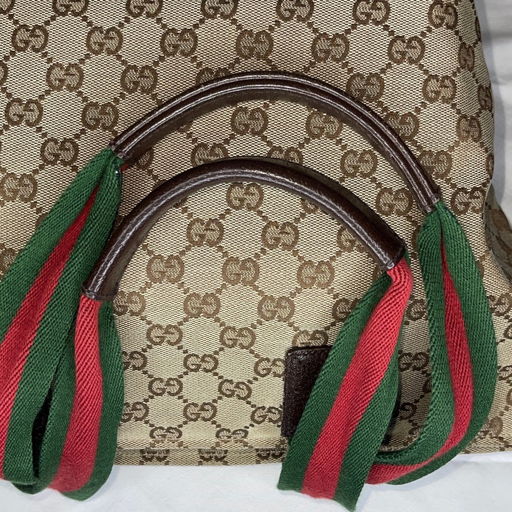 Authentic Gucci GG Monogram Supreme Sherry Web Satchel Tote Bag with COA - Picture 16 of 17